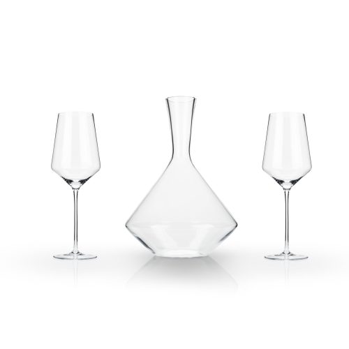 3 piece angled crystal bordeaux set by viskir 5208 drinkware viski 113988