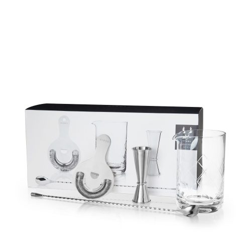 4 piece stainless steel mixologist barware set by viskir 5307 liquor accessories viski 151482