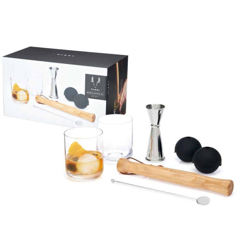 7 piece muddled cocktail set by viskir 9554 liquor accessories viski 734714