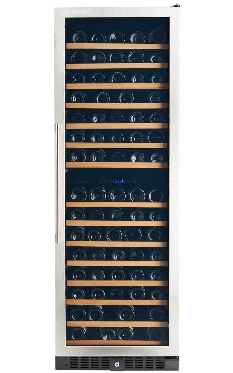 Smith and Hanks 166 bottle wine refrigerator dual zone RW428DRE premium seamless stainless steel front