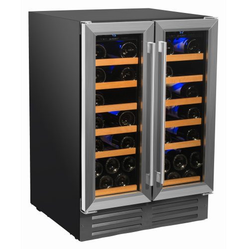 Smith and Hanks 40 bottle Wine Cooler dual zone RW116D Stainless Steel angle