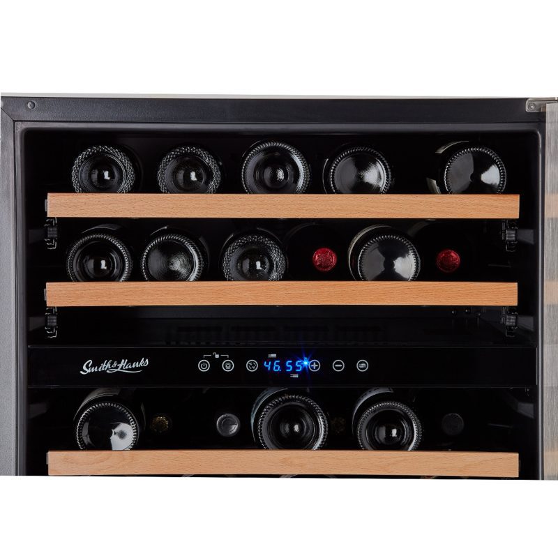 Smith and Hanks 46 bottle wine cooler dual zone RW145DRE premium seamless stainless steel controls