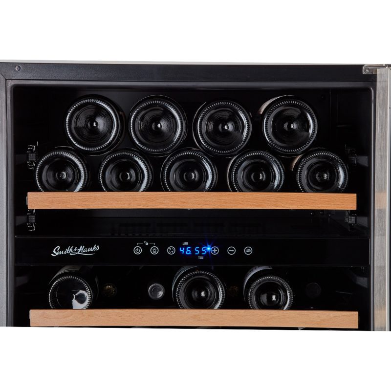 Smith and Hanks 46 bottle wine cooler dual zone RW145DRE premium seamless stainless steel double stackcopy