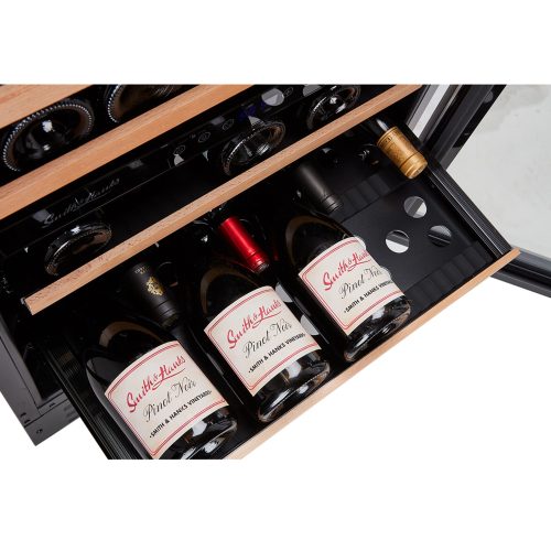 Smith and Hanks 46 bottle wine cooler dual zone RW145DRE premium seamless stainless steel shelf open