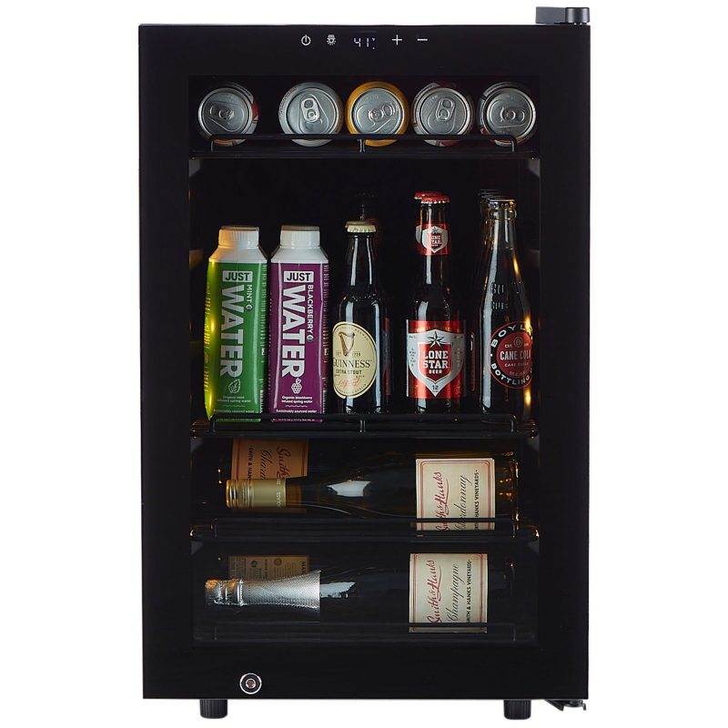 Smith and Hanks 80 can beverage cooler single zone BEV70 modern black glass front