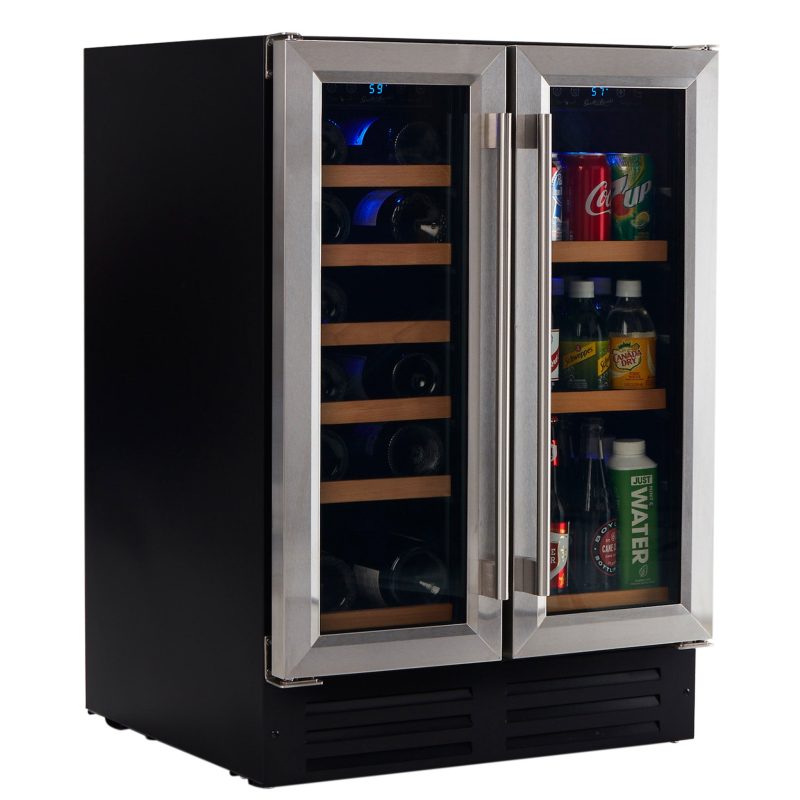 Smith and Hanks wine and beverage cooler dual zone BEV116D Stainless Steel angle closed door