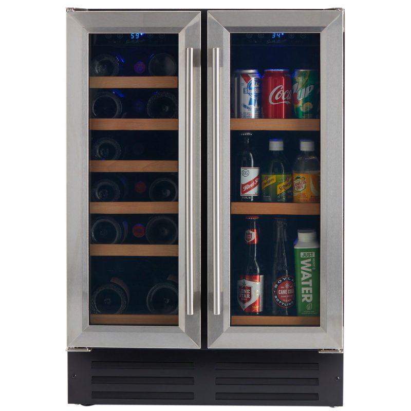 Smith and Hanks wine and beverage cooler dual zone BEV116D Stainless Steel front 2048