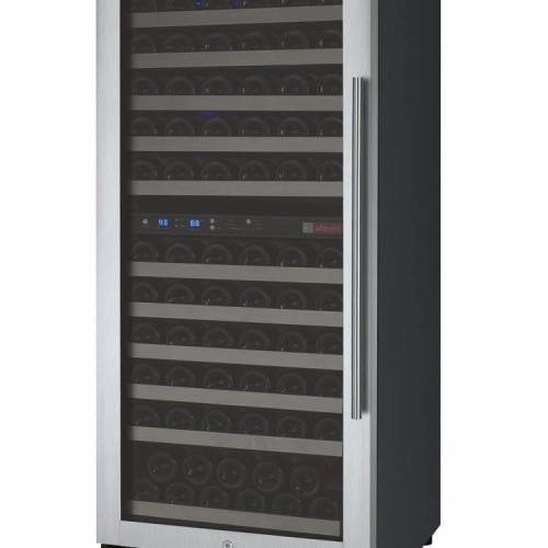 Allavino - 24" Wide 121 Bottles Dual Zone FlexCount II Tru-Vino Stainless Steel Wine Cooler (AO VSWR121) Wine Cooler Allavino Left Hand Hinge