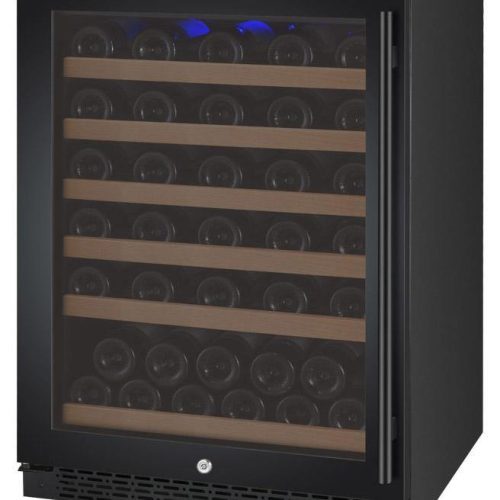 Allavino - 24" Wide 56 Bottles Single Zone FlexCount II Tru-Vino Black Wine Cooler (AO VSWR56) Wine Cooler Allavino Left Hand Hinge