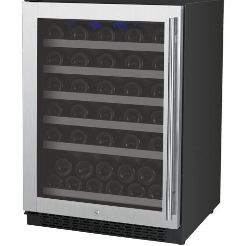 Allavino - 24" Wide 56 Bottles Single Zone FlexCount II Tru-Vino Stainless Steel Wine Cooler (AO VSWR56) Wine Cooler Allavino Left Hand Hinge