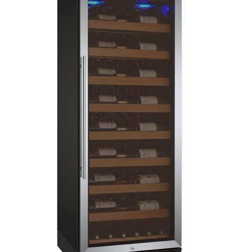 Allavino - 24" Wide 99 Bottles Single Zone Vite II Wine Cooler, Black/Stainless Steel Door (AO YHWR115) Wine Cooler Allavino Stainless Steel Door