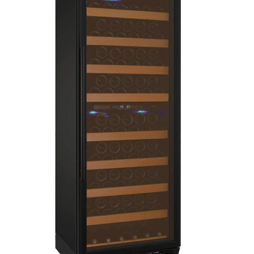 Allavino - 24" Wide 99 Bottles Dual Zone Vite II Tru-Vino Wine Cooler, Black/Stainless Steel Door (AO YHWR99) Wine Cooler Allavino Black Door