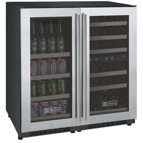 allavino 30 wide 30 bottle88 can dual zone stainless steel wine refrigeratorbeverage center bf 3z vswb15 3s20 wine beverage center allavino 453381