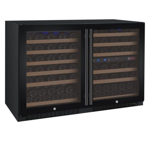 Allavino - 47" Wide 112 Bottles Three Zone FlexCount II Tru-Vino Side by Side Black Wine Cooler (BF 3Z-VSWR5656-B20) Wine Cooler Allavino Black Door