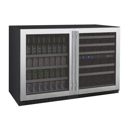 allavino 47 wide flexcount ii tru vino 56 bottle124 can stainless steel side by side wine refrigeratorbeverage center bf 3z vswb24 3s20 wine cooler allavino 186002