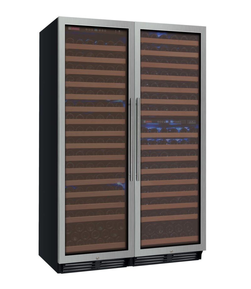 allavino 48 wide flexcount classic ii tru vino 346 bottle three zone stainless steel side by side wine refrigerator bf 3z yhwr7274 s20 wine cooler allavino 419601